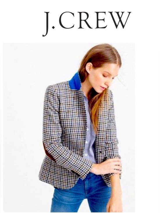 J. Crew Jackets & Blazers - J. Crew Campbell Houndstooth Blazer Moon 100% Wool Blazer in Cream, Blue & Brown